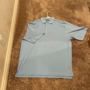 Men’s Footjoy Blue Thin Stripe Golf Polo